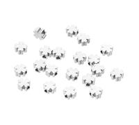 PATIKIL 5mm Four-Leaf Spacer Beads, 20 Pcs Lucky Leaf Shaped Brass Beads Gold Plated Loose Charm Beads for Jewelry Making DIY Bracelet Necklace Earrings, Silver
