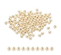 PATIKIL 5mm Gold Filled Spacer Beads for Jewelry Making, 100 Pack Metal Round Beads Brass Beads for Bracelets Earring Necklace DIY Craft, Champagne