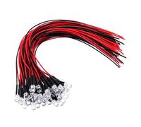 PATIKIL 5mm LED Diode Light, 100 Pcs 24V DC Pre Wired Mini LED Lights Bulb Light-emitting Lamp for RC DIY Indicator Lighting, Assorted Color (10 PCS/Color)