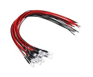 PATIKIL 5mm LED Diode Light, 12 Pcs 24V DC Pre Wired Mini LED Lights Bulb Light-emitting Lamp for RC DIY Indicator Lighting, Blue Light