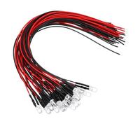 PATIKIL 5mm LED Diode Light, 24 Pcs 3V DC Pre Wired Mini LED Lights Bulb Light-emitting Lamp for RC DIY Indicator Lighting, Red Light