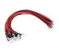 PATIKIL 5mm LED Diode Light, 24 Pcs 9-12V DC Pre Wired Mini LED Lights Bulb Light-emitting Lamp for RC DIY Indicator Lighting, Warm White