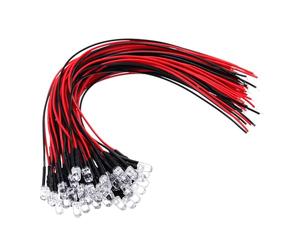 PATIKIL 5mm LED Diode Light, 40 Pcs 24V DC Pre Wired Mini LED Lights Bulb Light-emitting Lamp for RC DIY Indicator Lighting, Yellow Light