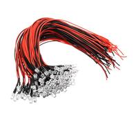 PATIKIL 5mm LED Light Emitting Diodes, 100 Pcs 12V DC Pre Wired Mini LED Lights Bulb Light-emitting Lamp for RC DIY Indicator Lighting Decoration, Warm white