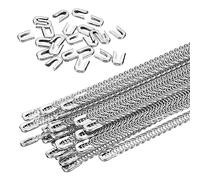 PATIKIL 5mm Spiral 304 Stainless Steel Boning, Flat Metal Corset Boning with 24 Steel Boning Tips for Corset Lacing Costume Hoop Skirt Making Supplies, 13.7 Inch, 24 Pcs(5mm WIDE)