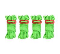 PATIKIL 5mm Tent Rope, 4 Pack 13ft Reflective Guyline Cord Tied Downs Rope Paracord Cord Camping Ropes with Red Aluminum Cord Adjusters for Camping Hiking Tent, Green