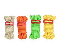 PATIKIL 5mm Tent Rope, 4 Pack 13ft Reflective Guyline Cord Tied Downs Rope Paracord Cord Camping Ropes with Red Aluminum Cord Adjusters for Camping Hiking Tent, Green Khaki Orange Yellow