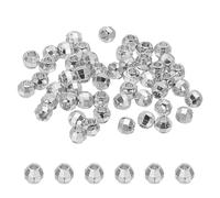 PATIKIL 5mm White Golden Plated Laser Filled Spacer Beads, 36Pcs Metal Smooth Faceted Round Ball Beads for Bracelet Jewelry Making Necklace DIY
