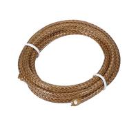 PATIKIL 5mm x 1.09 Yard Round Braided Leather Cord, 5mm Braided Leather Cord String Rope Folded Leather Strip Braiding for Jewelry Making Necklaces Bracelets Crafts DIY, Red Brown