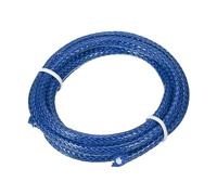 PATIKIL 5mm x 1.09 Yard Round Braided Leather Cord, 5mm Braided Leather Cord String Rope Folded Leather Strip Braiding for Jewelry Making Necklaces Bracelets Crafts DIY, Dark Blue