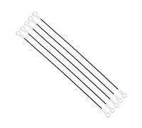 PATIKIL 5mm x 50cm Lanyard Cable, 5 PCS 304 Stainless Steel Cable Eyelets Ended Short Wire Rope Lanyard Safety Tether Chain Lock for Outdoor Gate Curtains Hanging Lamps, Black