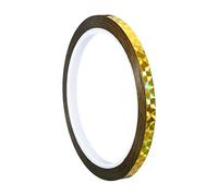 PATIKIL 5mm x 50m Prism Tape, Holographic Reflective Self Adhesive for DIY Art Craft Wrapping Decoration, Gold