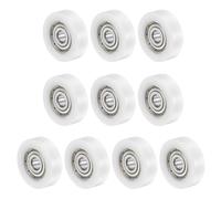 PATIKIL 5mmx22mmx7mm Ball Bearing Guide Pulley Roller, 10PCS Nylon Round Wheel Double Metal Sealed 625ZZ Bearing Sliding Conveyor Rolling Pulleys for Door Window Lifting System, White