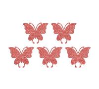 PATIKIL 5Pcs Butterfly Car Decals for Women, 2.8" x 2.4" Rhinestone Crystal Car Sticker Self Adhesive Glitter Sticker Decoration for Bumper Window Laptops Luggage, Red