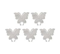 PATIKIL 5Pcs Butterfly Car Decals for Women, 2.8" x 2.4" Rhinestone Crystal Car Sticker Self Adhesive Glitter Sticker Decoration for Bumper Window Laptops Luggage, White