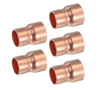 PATIKIL 5Pcs Copper Reducer 5/8" x1/2" ID Reducing Copper Coupling Fitting Pipe Adapter