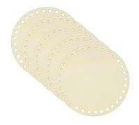 PATIKIL 5Pcs Crochet Basket Base, 6 Inch Round Basket Bottoms Shaper Blank Wooden Base Bag Making Supplies Weaving Knitting Kit for DIY Crochet Shoulder Bag Handbag Purse Craft