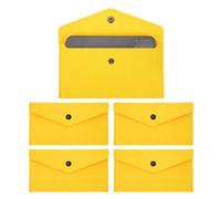 PATIKIL 5Pcs Felt Money Bag, Felt Cellphone Sleeve Case Pouch Cash Bag Button Closure Cash Envelope Wallet Storage Pouch for Card Pen Sunglasses, Yellow