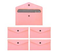 PATIKIL 5Pcs Felt Money Bag, Felt Cellphone Sleeve Case Pouch Cash Bag Button Closure Cash Envelope Wallet Storage Pouch for Card Pen Sunglasses, Light Pink