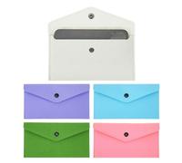 PATIKIL 5Pcs Felt Money Bag, Felt Cellphone Sleeve Case Pouch Cash Bag Button Closure Cash Envelope Wallet Storage Pouch for Card Pen Sunglasses, 5 Colors-2