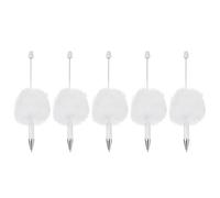 PATIKIL 5Pcs Fluffy Beadable Pens, Plush Fuzzy Plastic Bead Pen Bead Ballpoint for DIY Gift Writing Office Supplies, White