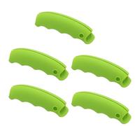 PATIKIL 5Pcs Grocery Bag Carrier Handle Cover, Colored Grocery Bag Carrier Comfortable Silicone Grip Handle Cover for Shopping Garbage Plastic Fabric, Green