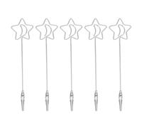 PATIKIL 5PCS Metal Alligator Clamp, 1 Set Star Shape Multi-Functional Alligator Clip Bracelet Helper Tool Memo Note Photos Place Cards Clip Holder, Silver