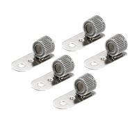 PATIKIL 5Pcs Pen Holder Clips, Metal Pen Clip Holder Adjustable Loop Pen Pencil Organizer with Rivet Spring Loop for Notebook, Clipboard, Silver Tone
