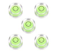 PATIKIL 5pcs Round Bubble Level 13x7mm Mini Circular Bullseye Spirit Levels Measuring Layout Tools for Leveling Camera Tripod Telescope Workshop Turntable Pictures Frame, Green