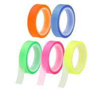 PATIKIL 5Rolls Highlighter Tapes, 0.31Inch x 16.40ft Transparent Marking Sticker Removable Clear Color Tapes Office Class Supplies for Teacher Book Reading Home Fluorescent Five Colors