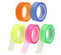 PATIKIL 5Rolls Highlighter Tapes, 0.47Inch x 16.40ft Transparent Marking Sticker Removable Clear Color Tapes Office Class Supplies for Teacher Book Reading Home Fluorescent Five Colors