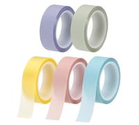 PATIKIL 5Rolls Highlighter Tapes, 5M x 12mm Transparent Marking Sticker Removable Clear Color Tapes Office Class Supplies for Teacher Book Reading Home Five Colors
