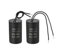PATIKIL 5uf CBB60 Run Capacitor, 2 Pcs AC 450V 2 Wires 50/60Hz Motor Running Capacitor 51x30x51, Black