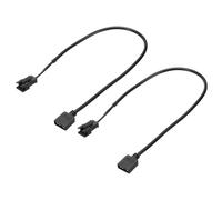 PATIKIL 5V 3 Pin to SM3P Male Splitter Cable, 2 Pcs PWM Fans RGB Power Cord ARGB Extension Connector Plug for Computer Chassis Motherboard, Black