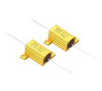 PATIKIL 5W 3.3 Ohm Aluminum Shell Resistor, 2 Pack Aluminum Housing Resistor Housed Case Wirewound Resistors Screw Tap Power Resistor, Golden