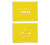 PATIKIL 5x4" Craft Ink Pad,2Pcs Washable Stamp Ink Pad DIY Ink Pad for Rubber Stamp Card Making Stamping Scrapbook Fingerprint Footprint Handprint, Yellow