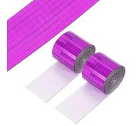 PATIKIL 5x5mm Self Adhesive Mirrors Mosaic Tiles, 3840 Pcs Square Mini Glass Mosaic Disco Tile Sticker for DIY Craft Disco Ball Party Decoration, Rose Red