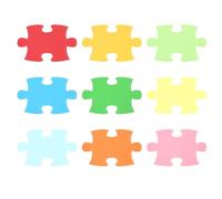 PATIKIL 5x6"Cutouts Paper, 54Pcs Puzzle Assorted Color Cut Outs Paper for Bulletin Board Art Office Classroom Party Spring DIY Craft Card Decor, Multicolor