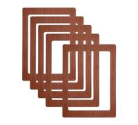 PATIKIL 5x7 Magnetic Picture Frame, 5pcs Brown Magnetic Photo Frames Reusable for Refrigerator Metal