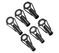 PATIKIL 6.0-8.0mm Fishing Rod Tip Repair Kit, 6pcs Stainless Steel Pole Ring Guide Replacement for Saltwater Freshwater Fishing, Black