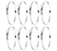 PATIKIL 6-1/2" Stainless Steel Hose Clamp, 8 Pcs 155-178mm (6.2-7.1Inch) Adjustable Thumb Screw Key Type Clamps Worm Gear Hose Clamp for Dryer Vent Dust Collector Automotive, Silver Tone