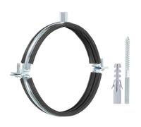 PATIKIL 6.3"-6.5"/159-166mm Split Ring Pipe Hanger, Heavy Duty Adjustable Pipe Bracket Clamp Galvanized Iron Wall Ceiling Mount Pipe Strap Support with Screws & Expansion Tube, Black