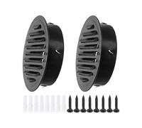 PATIKIL 6.3" Round Air Vent Cover, 2pcs Stainless Steel Louvered Wall Inlet Outlet Grill Screen Mesh Ducting Soffit Vent with Screws for Ventilation Black