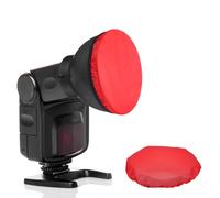 PATIKIL 6.3" x 6.3" Soft Mini Flash Diffuser Cap, 2 Pack Universal Elastic Flash Diffuser Cover for DSLR Camera Flashlight, Red