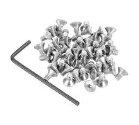 PATIKIL #6-32 x 1/4" Flat Head Socket Cap Screws, 50Pcs Countersunk Bolts Head Machine Screws 304 Stainless Steel (18-8) UNC Socket Drive Bolt Fasteners for Industry Machinery Household