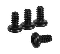 PATIKIL #6-32 x 1/4" Pan Head Machine Screws, 100 Pcs 304 Stainless Steel Round Head Screws for Cabinet Drawer Knob Pull Handle, Phillips Drive, Fully Threaded, Black Oxidation