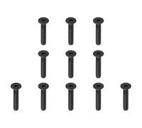 PATIKIL #6-32 x 3/4 Inch Flat Head Socket Cap Screws, 10 Pack Flat Countersunk Bolts Hex Socket Drive Machine Screws Full Thread Coarse Thread UNC Black Oxide Grade 10.9