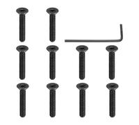 PATIKIL #6-32 x 3/4 Inch Flat Head Socket Cap Screws, 10 Pcs Flat Countersunk Bolts Hex Socket Drive Machine Screws Full Thread Coarse Thread UNC with Hex Spanner Black Oxide Grade 10.9