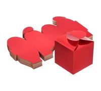PATIKIL 6.3cm x 6.3cm x 10cm Favor Boxes, 50 Pcs Candy Party Gift Boxes for Wedding Mother's Day Easter Anniversary Christmas Graduation Celebration, Reflective Bright Red