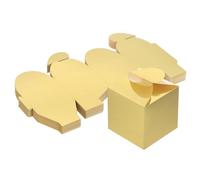 PATIKIL 6.3cm x 6.3cm x 10cm Favor Boxes, 50 Pcs Candy Party Gift Boxes for Wedding Mother's Day Easter Anniversary Christmas Graduation Celebration, Reflective Gold